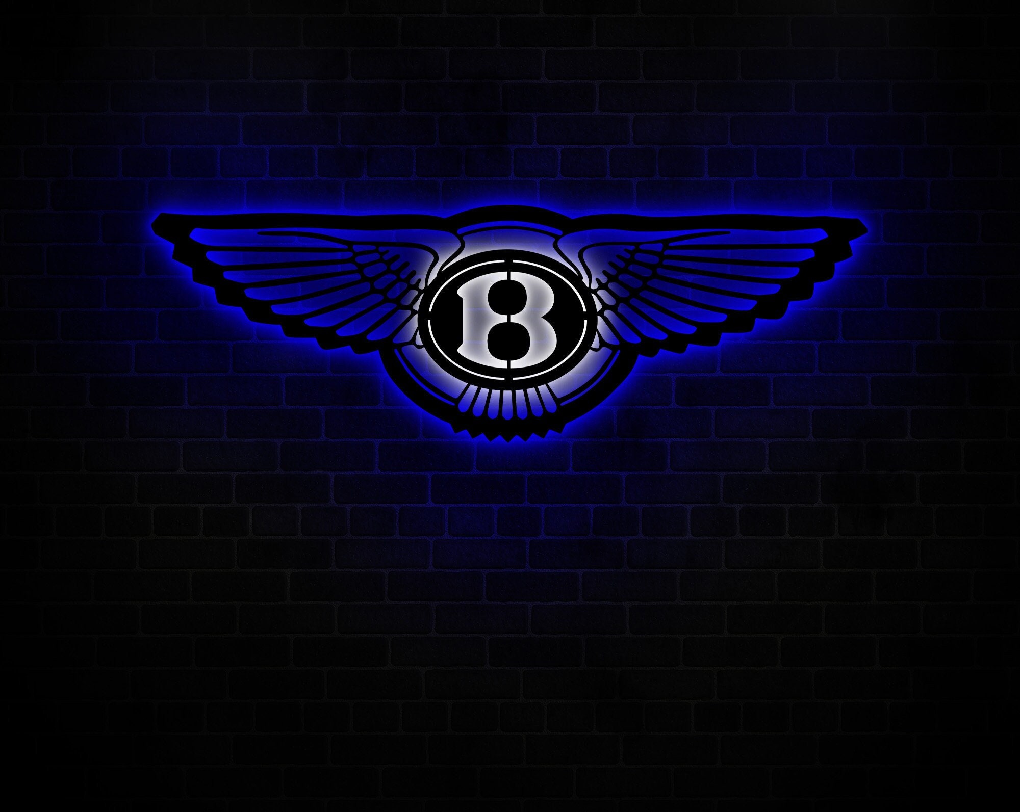 Bentley Sign art mural en aluminium poli Logo Bentley signe BEST QUALITY  Noir et argent Bentley Plaque -  Canada
