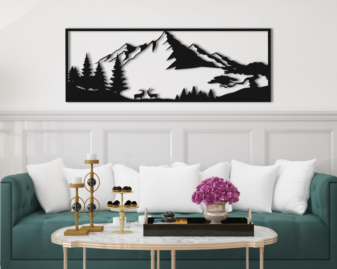 Extra Large Mountain Moose Deer Metal Wall Decor Artwork/ Etsy