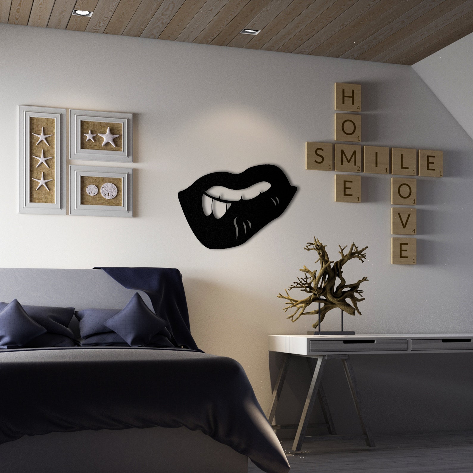 Feminine Erotic Kiss Lips Metal Wall Art Decor Products/ Etsy