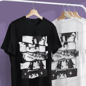 Sasuke Uchiha Manga Anime Oversized T-Shirts (Set of 2) - Sasuke Uchiha Double-Layer Anime Shirt - 2 Shirts for 1 Price