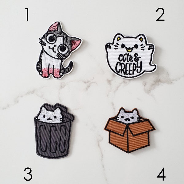 Cool mignon patchs populaires DIFFÉRENTS DESIGNS brodés à coudre/repasser sur les chatons minou chat patch badge appliques jeans sacs vêtements transfert
