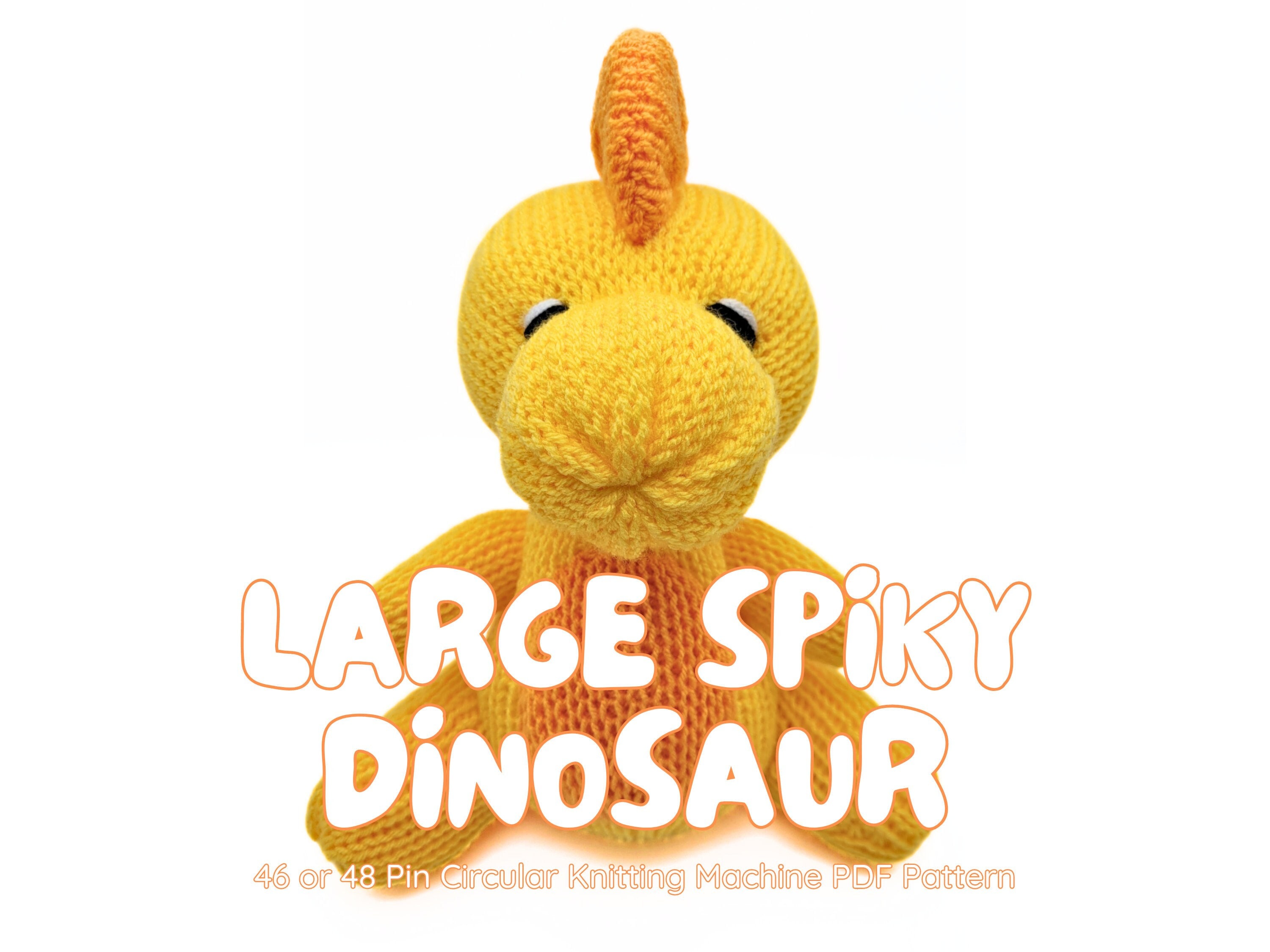 Large Spiky Tyrannosaurus Dinosaur 46/48 Pin Circular Knitting 