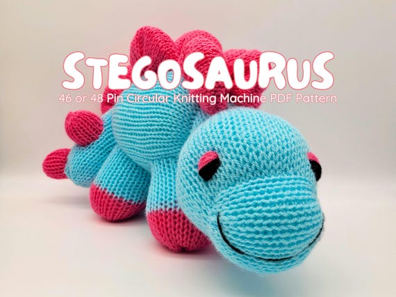 Stegosaurus 46 or 48 pin Circular Knitting Machine PDF Pattern