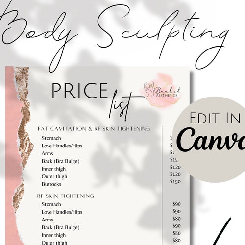Body Sculpting Pricelist Body Contouring Wood Therapy Radio Etsy