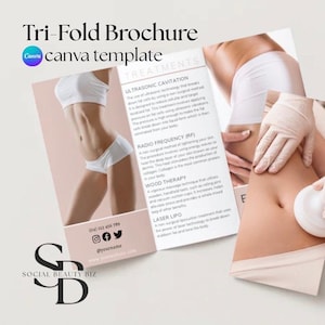 Body Sculpting Brochure Template | Fat Cavitation Beauty Clinic (Instant Download)