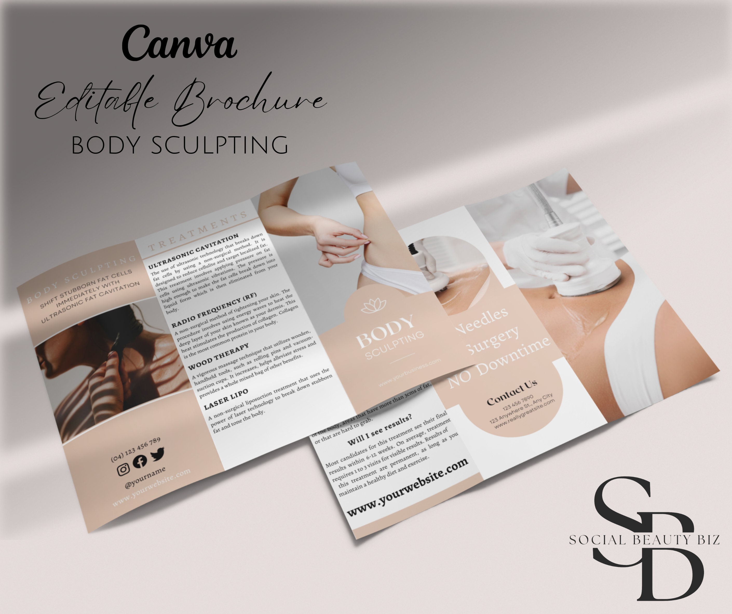 Body Sculpting / Ultrasonic Cavitation / Brochure / Wood Therapy / Body