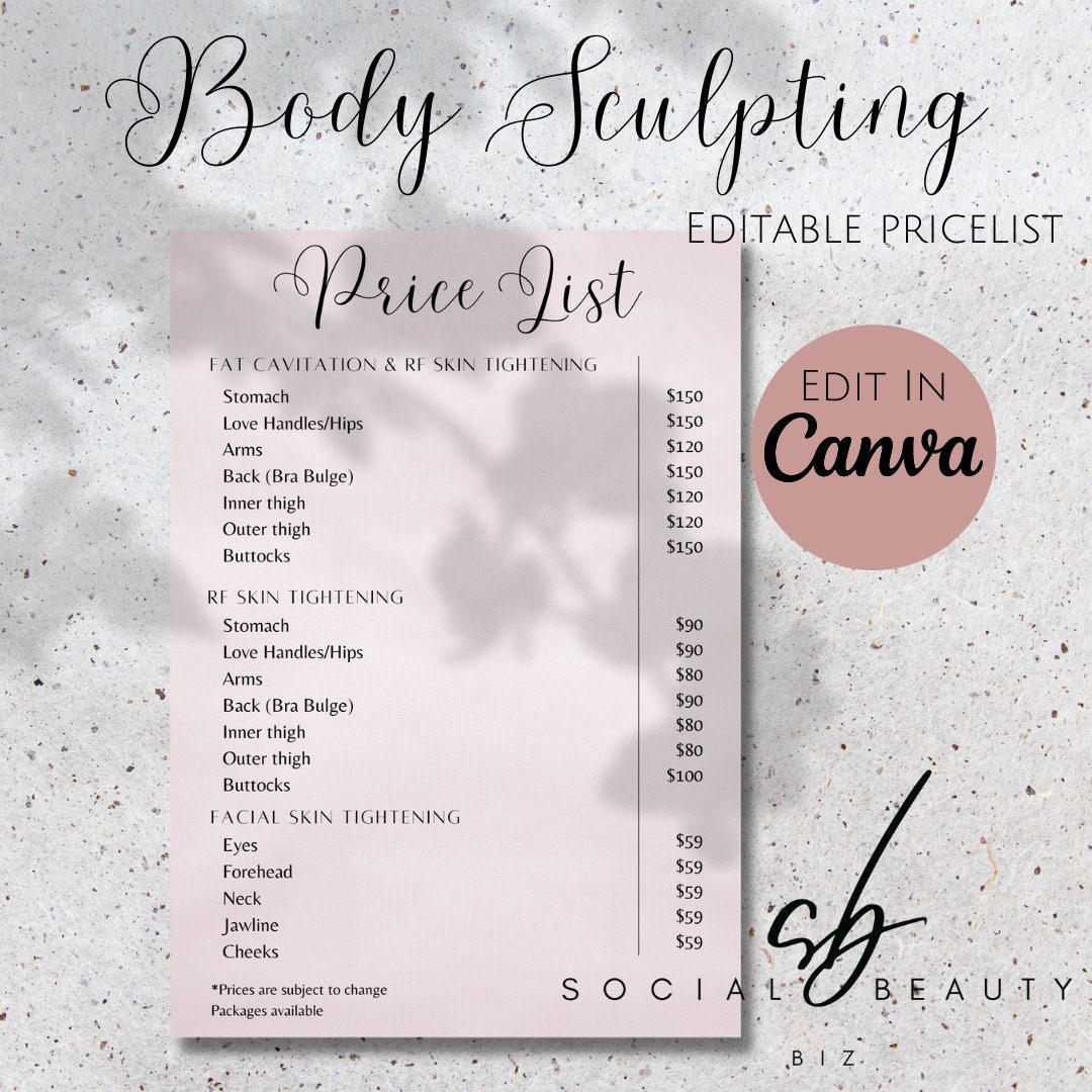 Body Sculpting Pricelist, Body Contouring, Wood Therapy, Radio