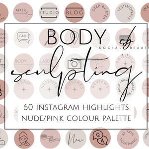 Body Sculpting Instagram Highlight Covers, Digital Ready to Use, Body Contouring, Ultrasonic Cavitation, Wood Therapy, Social Media, Sculpt