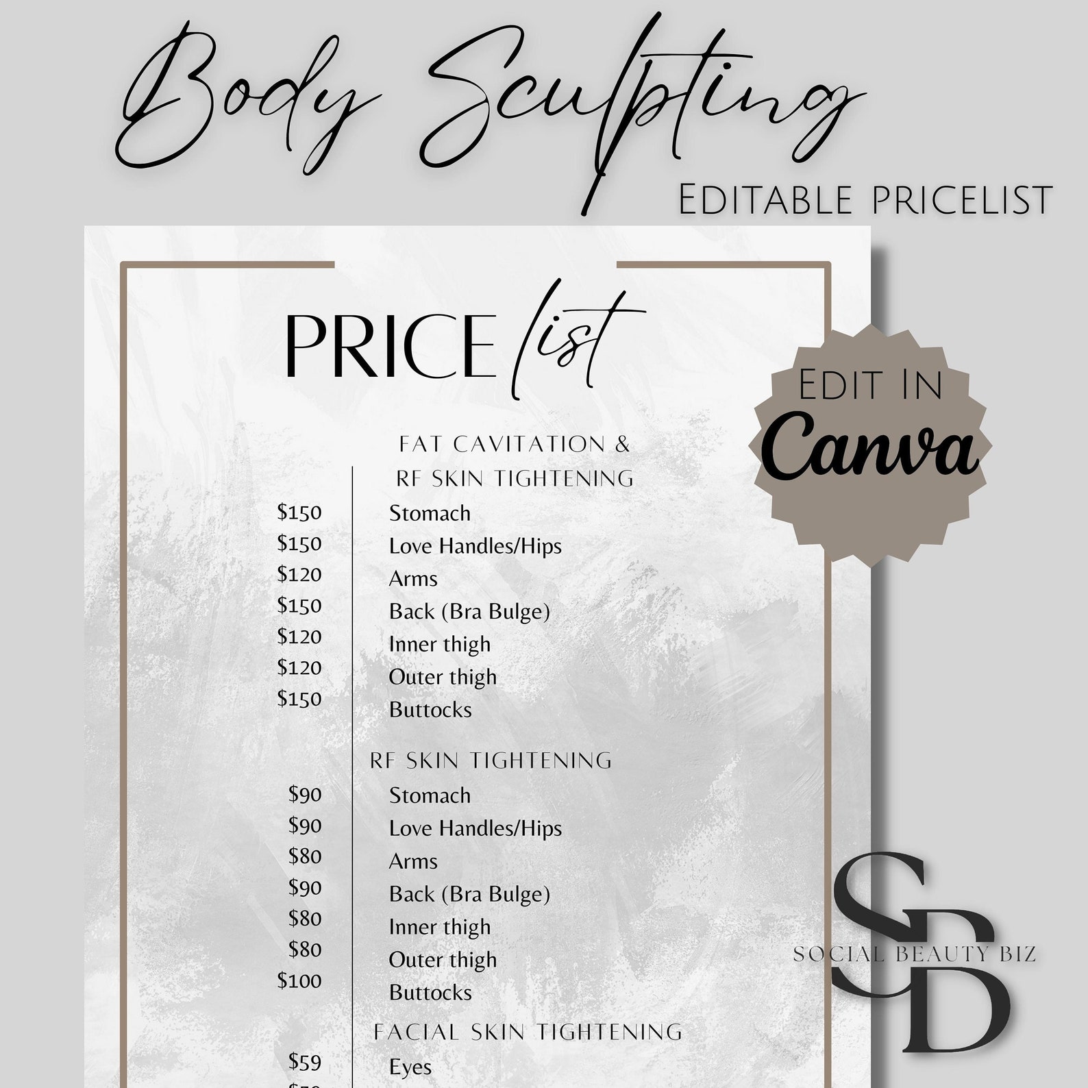 Body Sculpting Pricelist, Body Contouring, Wood Therapy, Radio