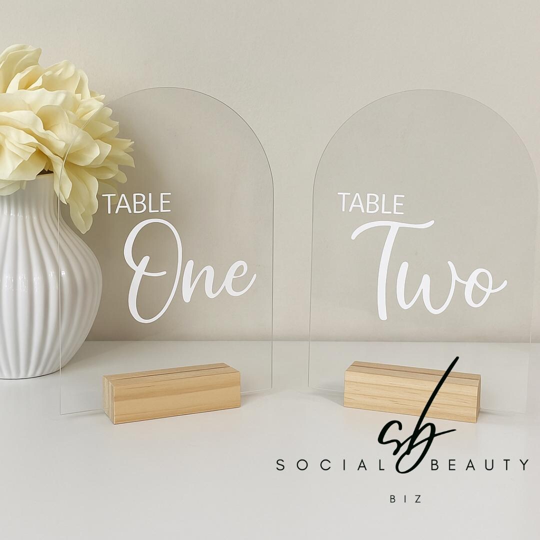 Clear Acrylic Wedding Table Number | Wedding Table Numbers | Giftware Direct