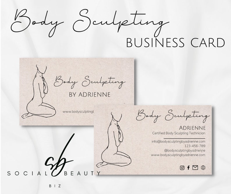 Body Sculpting Business Cards, Body Contouring, Wood Therapy