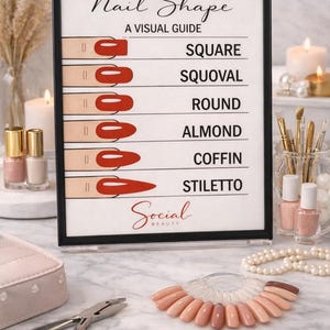 Nail Shape Poster | Client Consultation Visual Guide | Salon Wall Art Printable | Nail Tech Decor