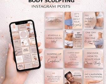 Body Sculpting Instagram Highlight Covers | Digital Ready-to-use Canva ...