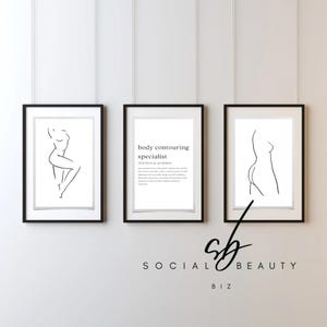 Body Sculpting Posters, Digital File, Beauty, Body Contouring, Specialist, Minimalist Quote Definition Downloadable Fat Cavitation