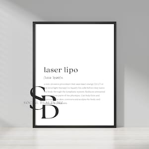 Lipo láser / Escultura corporal / Contorno corporal / Arte mural / Póster decorativo / Definición / Ultrasonido / Archivo PDF / Descarga digital