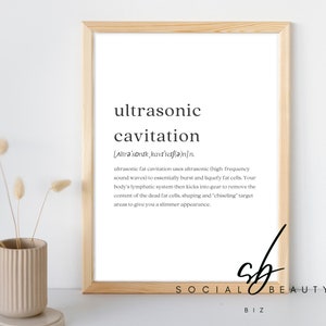 Decoración de pared de cavitación / Póster de definición / Ultrasónico / Escultura corporal / Contorno corporal / Descarga digital / Archivo PDF / Imprimible