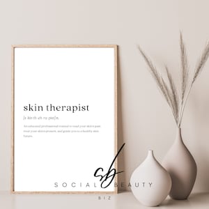 Définition de thérapeute de peau / Poster d&#39;art mural, décoration de salon de beauté / Fichier PDF en téléchargement numérique / Soins de la peau, dermatologie, esthéticienne, esthéticienne