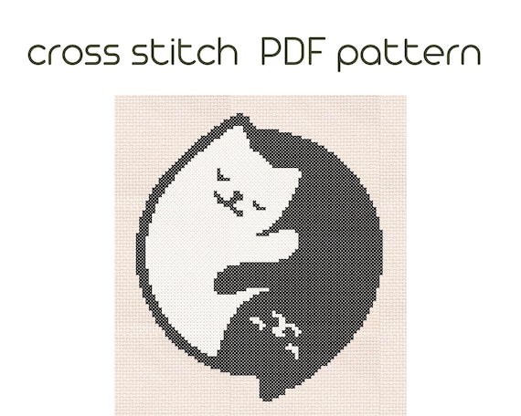 Preview of Cats cross stitch, Animal cross stitch pattern,  PDF Pattern, embroidery, PDF Instant Download. Easy cross stitch. Kids cross stitch. by NARAxStitchPatterns
