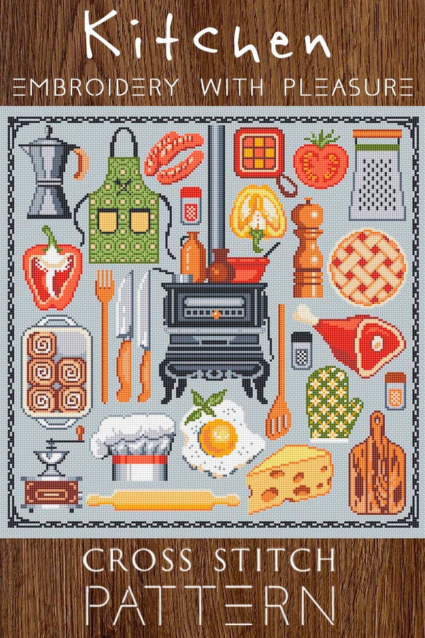 Kit Point De Croix Miniature Cuisine - Modèle De Comptage, Oven, Aida 14ct