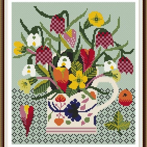 Kreuzstich-Set „Blumenstrauß“ – 41 X 32 Cm, Inkl. Stoff, Garne & Anleitung