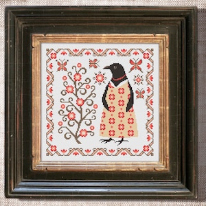 Gráfico de punto de cruz de muestra de flores Mariposas Bordado simple Patrón de punto de cruz de primavera PDF Cuervo Punto de cruz primitivo
