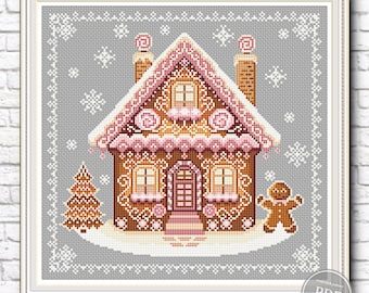 Cross Stitch Pattern Gingerbread house Christmas Cross Stitch Pattern New Year Cross Stitch Modern design PDF pattern Instant Download 397