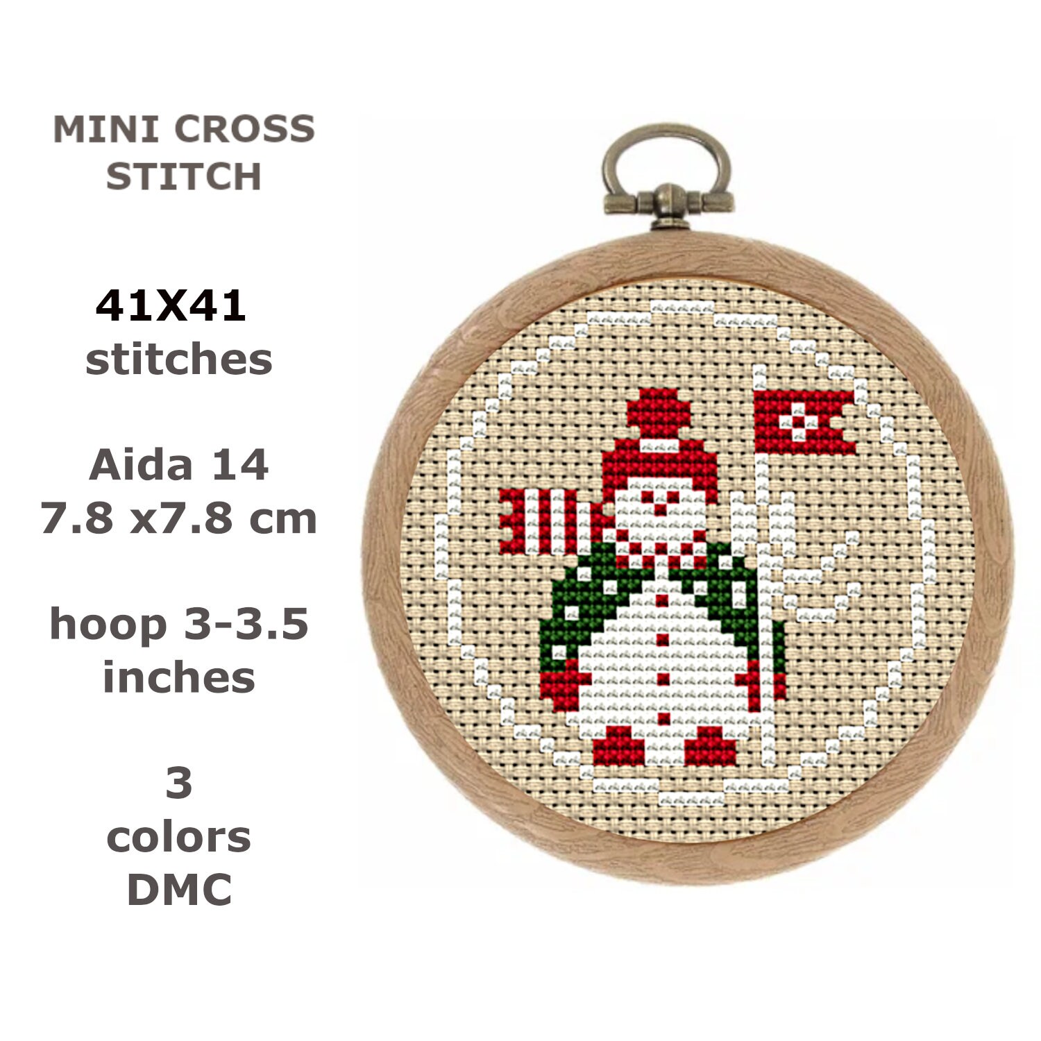 Merry Christmas Cross Stitch Pattern Set, 3 Inch Christmas Hoop Embroidery,  Christmas Home Decor, PDF. Instant Download of Digital File - Etsy