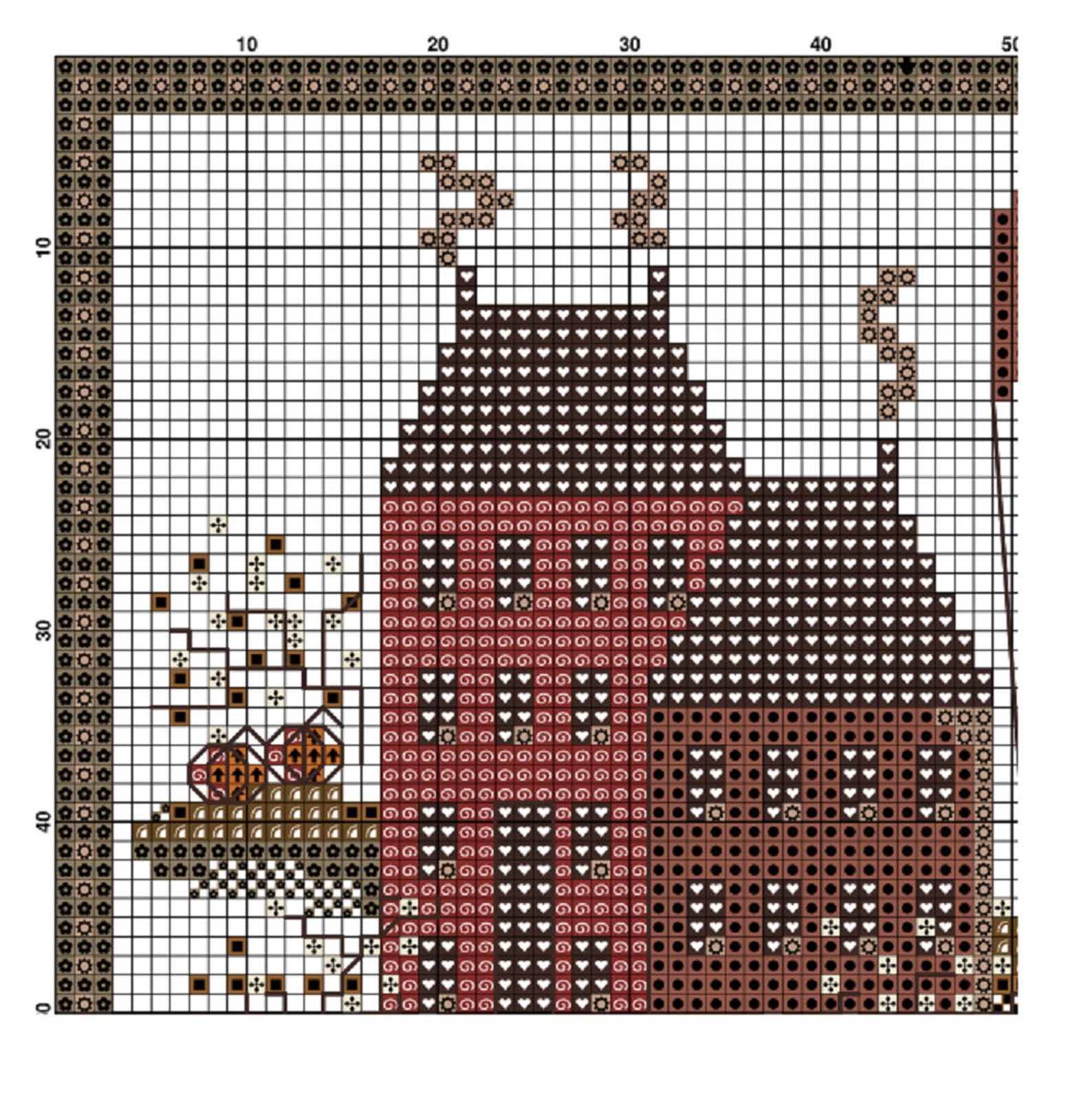 Sampler Autumn Village Pumpkins Cross Stitch Pattern Embroidery Digital ...