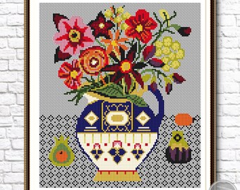 FREEBLOSS 6 Kit Segnalibri A Punto Croce - Ricamo Stampato Su Tema Fiori, Con Istruzioni E Accessori, Ideale Per Adulti Principianti, 8x2.4 Pollici - 5