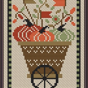 Cross Stitch Pattern Sampler Autumn Embroidery Pumpkins Digital PDF ...