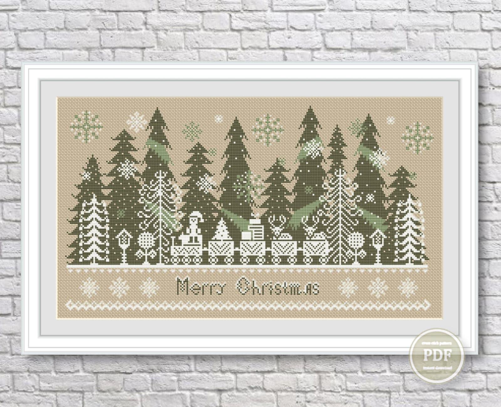 Winter Forest Christmas Sampler Cross Stitch Pattern PDF – Merry ...