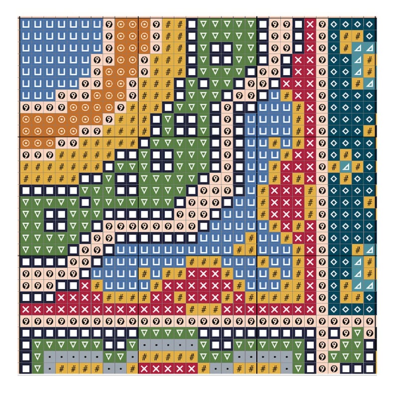 Geometric Cross Stitch Pattern Decorative Tiles With Geometric Squares ...