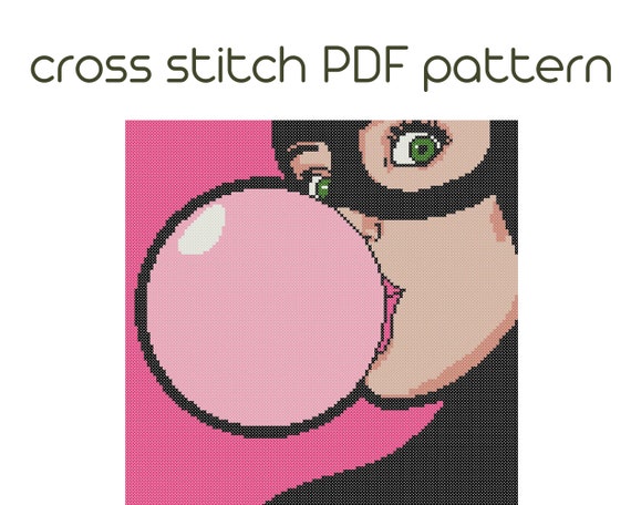 Preview of Girl cross stitch, Colorful girl cross stitch pattern,  PDF Pattern,  cross stitch chart, embroidery, PDF Instant Download. by NARAxStitchPatterns