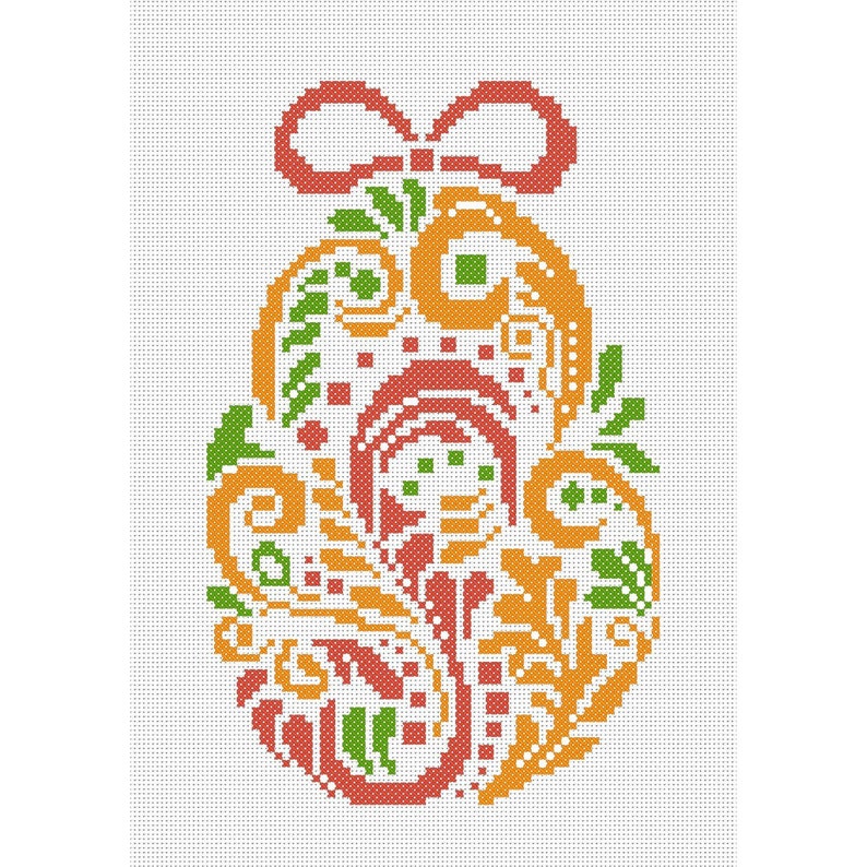 Easter Egg Cross Stitch Pattern PDF, Spring Embroidery Design, Colorful ...