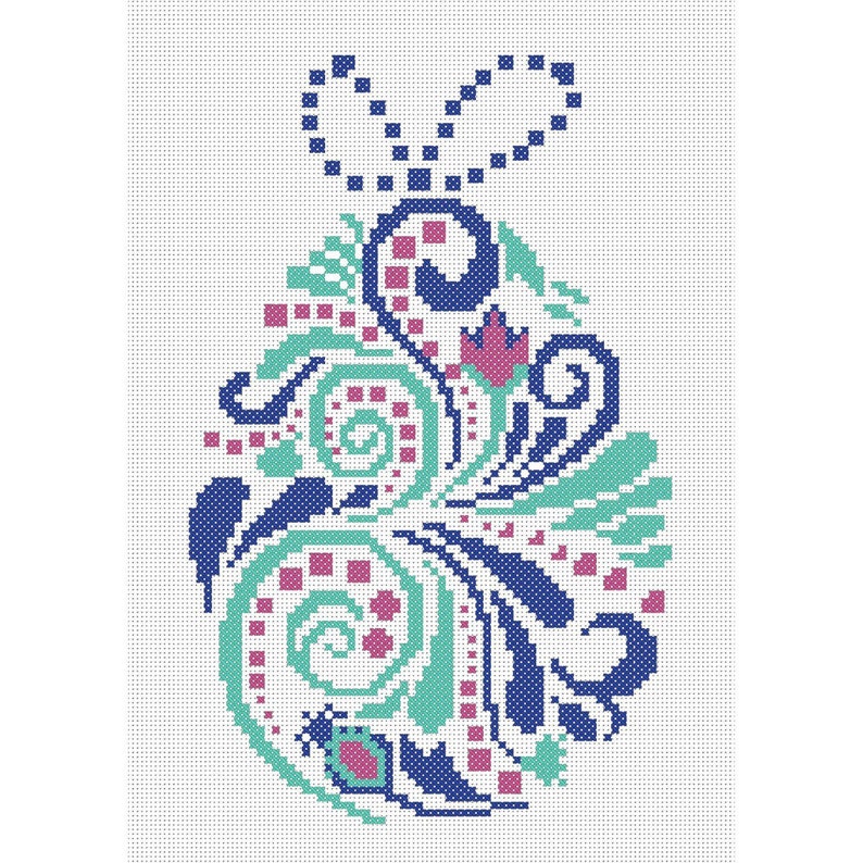 Easter Egg Cross Stitch Pattern PDF, Spring Embroidery Design, Colorful ...