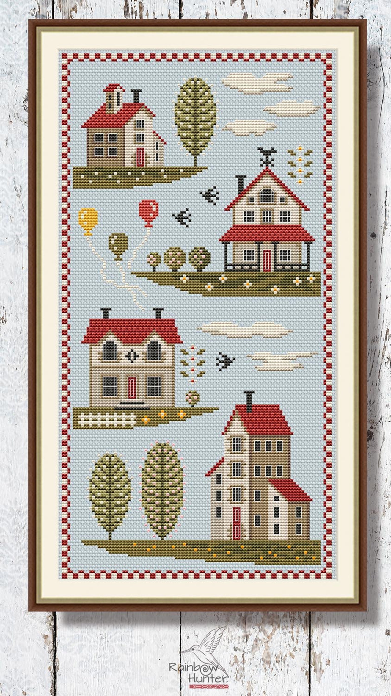 Cross Stitch Season Set of 4 Pattern PDF Primitive Xstitch Village ...