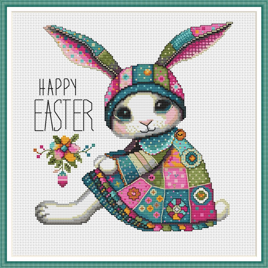 Baby Easter Bunny Cross Stitch Pattern - Modern Nursery Sampler PDF ...