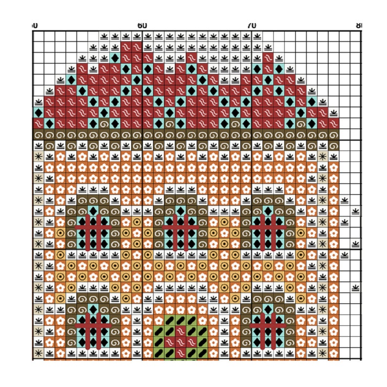 Merry Christmas Cross Stitch Pattern, Sampler Christmas Angels, Merry Christmas Houses Primitive Pattern PDF Digital File 251 image 5