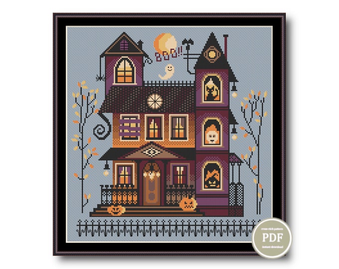 Halloween Bat Cross Stitch Pattern: Gothic Vampire Decor (PDF Pattern ...