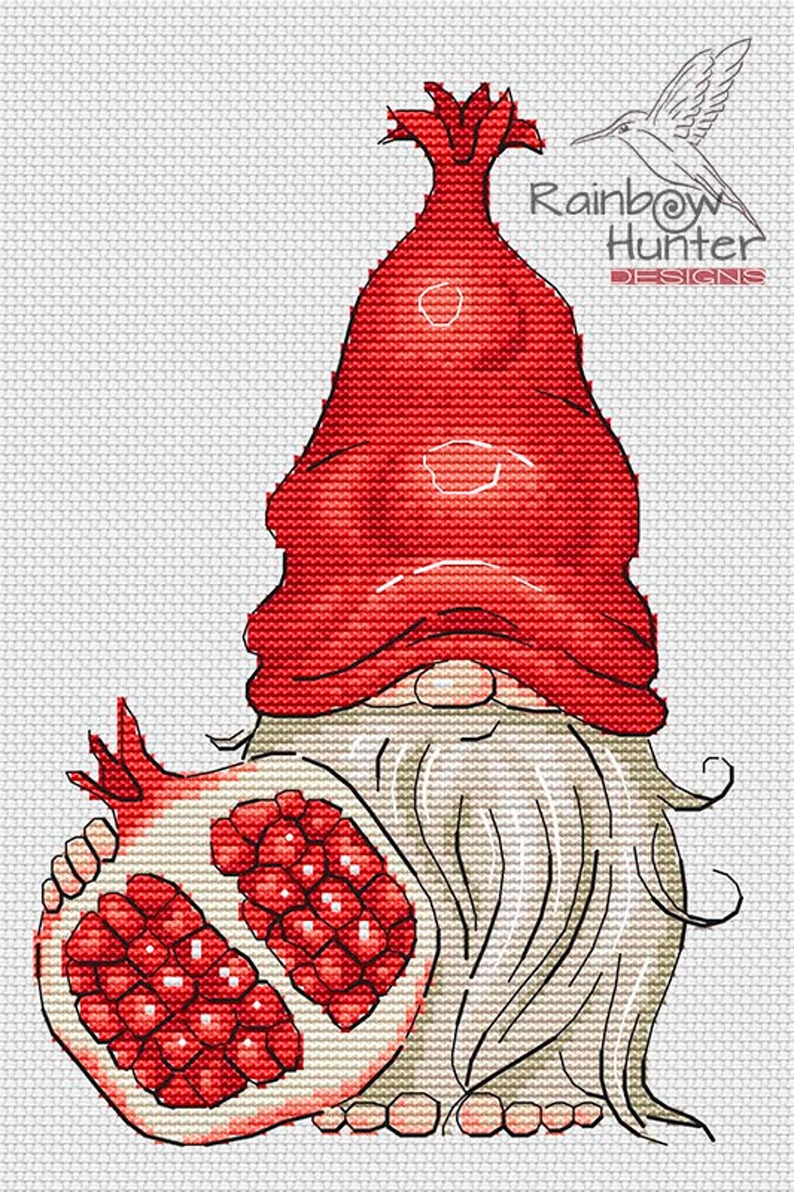 Gnome Cross Stitch Pattern PDF Set of 4 Fruit Cross Stitch Etsy