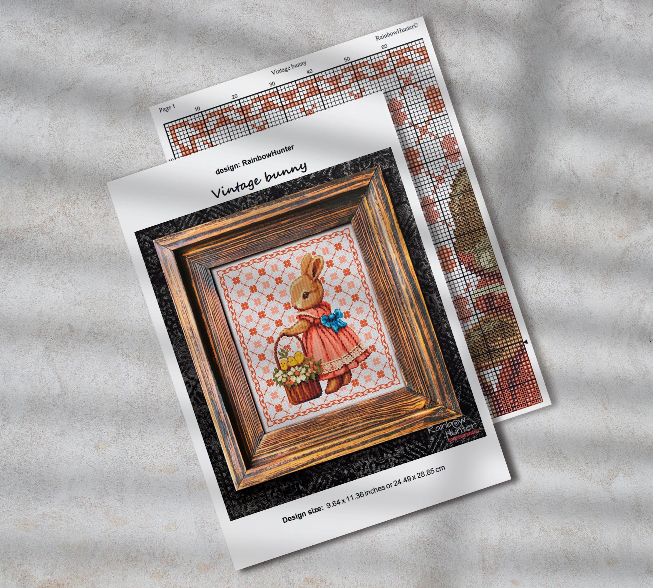 Easter Bunny Sampler Cross Stitch Pattern PDF Vintage Simple Embroidery ...