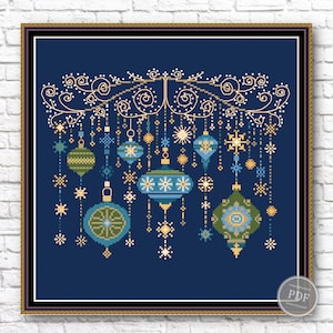 Christmas Cross Stitch Pattern, Garland # 3 Cross Stitch, Christmas Embroidery, Modern Embroidery, Instant PDF download 385