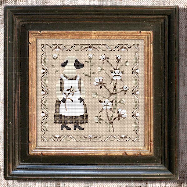 Echantillonneur mouton au point de croix en coton Mouton point de croix Coton en fleurs Echantillonneur mignon Grille de point de croix compté Broderie simple