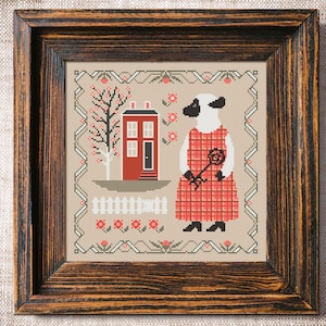 Sweet home sampler cross stitch Spring sampler Counted cross stitch chart Simple embroidery Sheep cross stitch Primitive