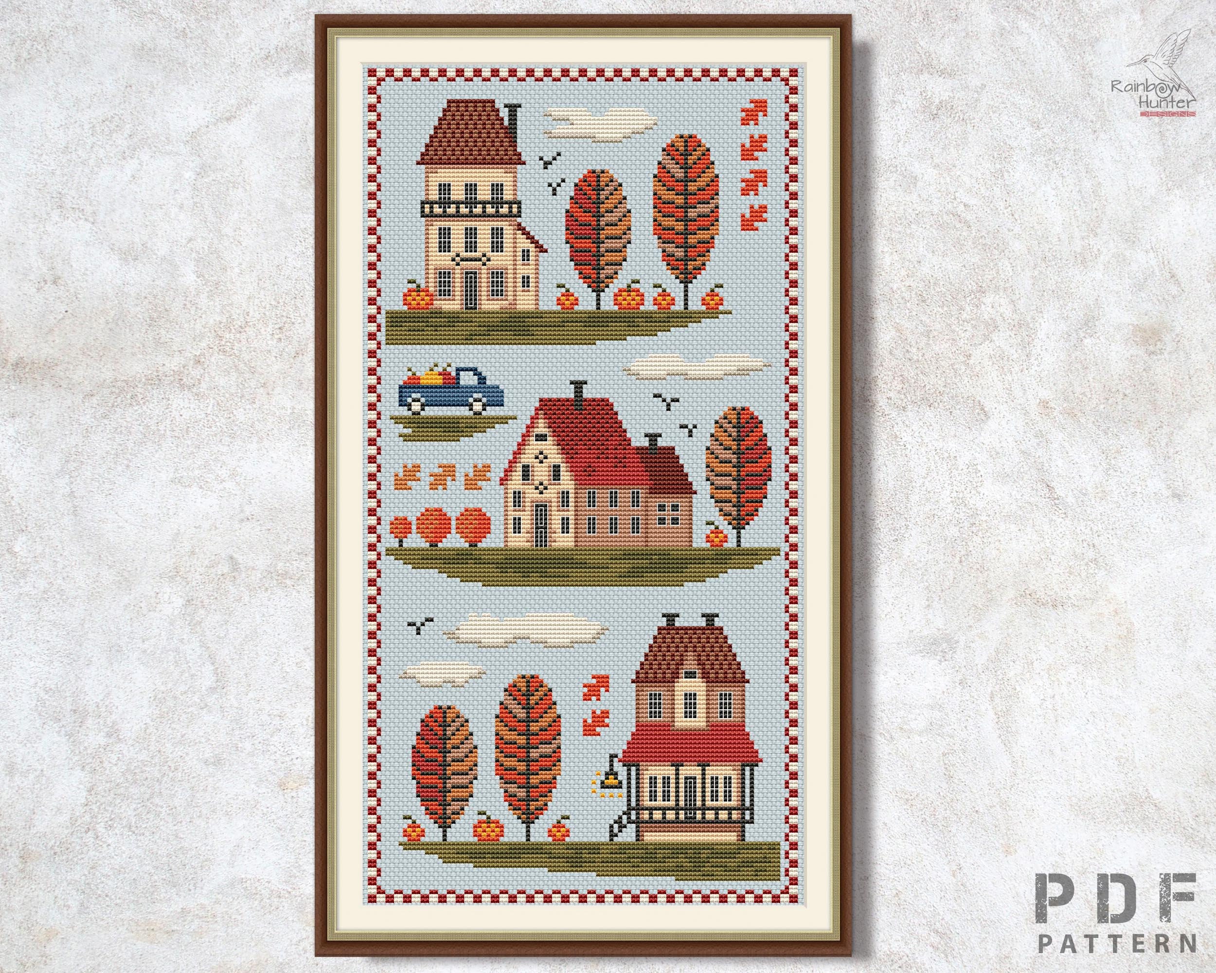 Cross Stitch Season Set of 4 Pattern PDF Primitive Xstitch Village ...
