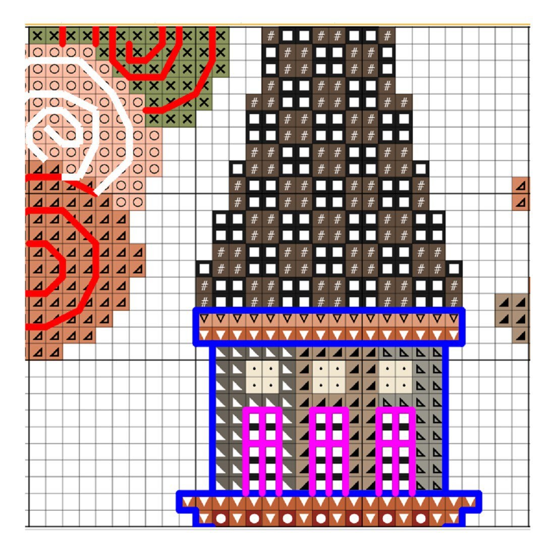 セット 2 パターン クロスステッチ おとぎ話の街、クロスステッチ