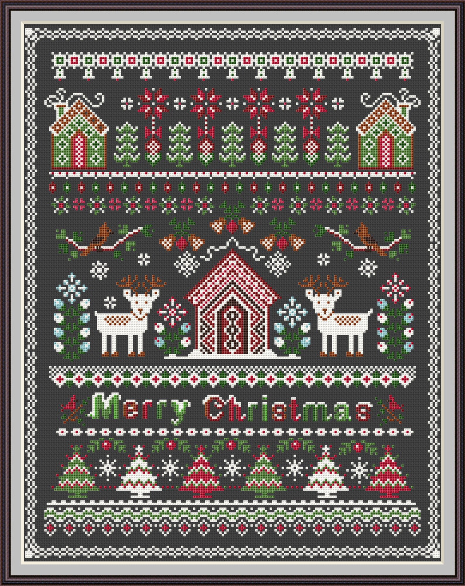 Merry Christmas Sampler Cross Stitch PDF - Merry Christmas Pattern ...