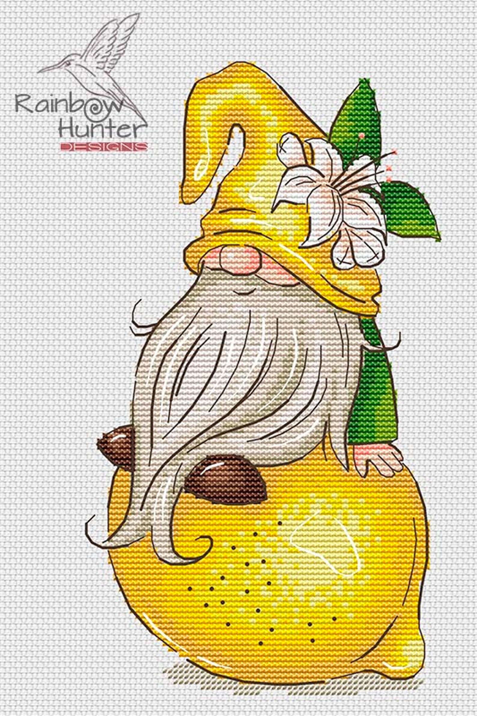 Gnome Cross Stitch Pattern PDF Set of 4 Fruit Cross Stitch Etsy
