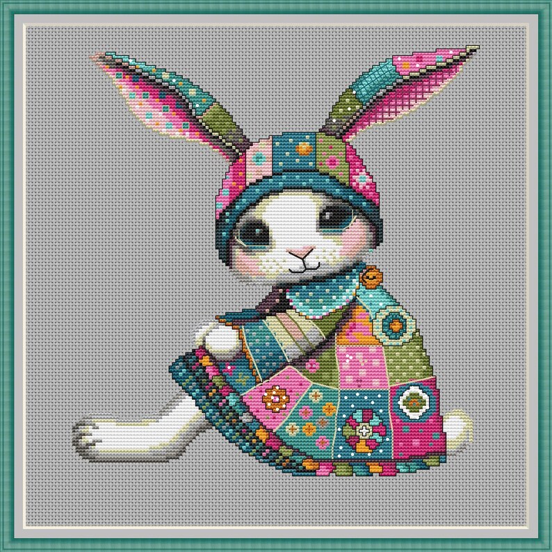 Baby Easter Bunny Cross Stitch Pattern - Modern Nursery Sampler PDF ...