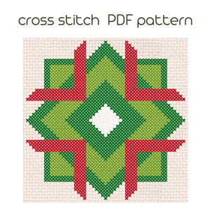 Snowflake ornament cross stitch pattern Easy cross stitch Small winter snowflake cross stitch PDF pattern Instant download